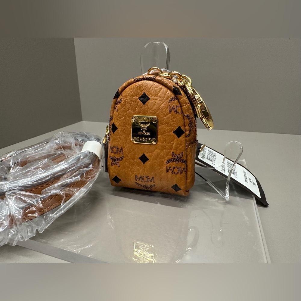 MCM MICRO BACKPACK WITH CROSSBODY STRAP. Can also be used as a bag charm. NWT - Picture 3 of 10